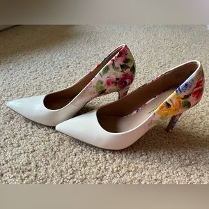 Christian Siriano floral print heels.